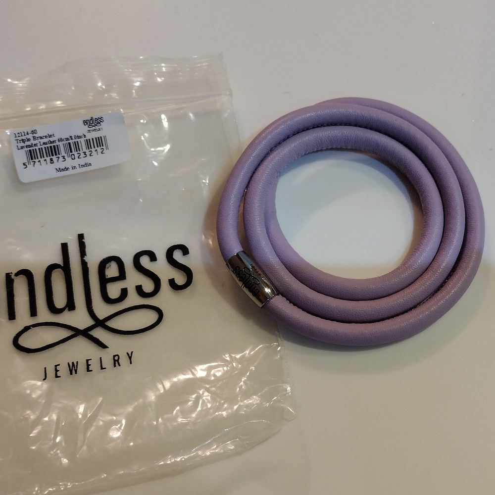 2/$30 Endless Jewelry Purple Leather Bracelet